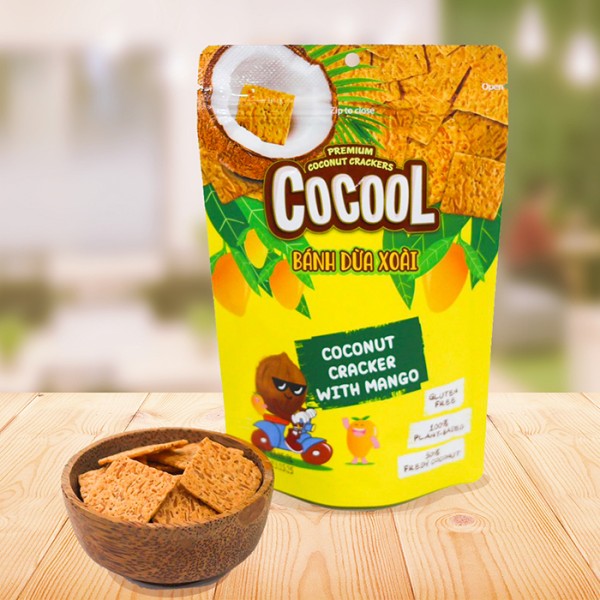 喜詮生技股份有限公司_無麩質【COCOOL】迷你椰子脆米餅-芒果 80g/袋