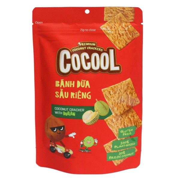 喜詮生技股份有限公司_【COCOOL】迷你椰子脆米餅-榴槤 80g/袋